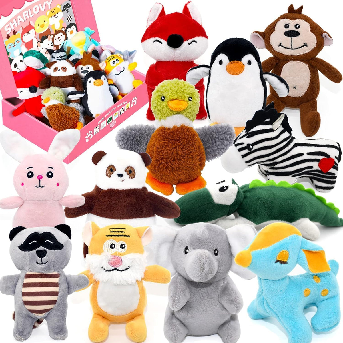 SHARLOVY juguete sonoro zorro suave para perros pequeños, ideal para juego diario.