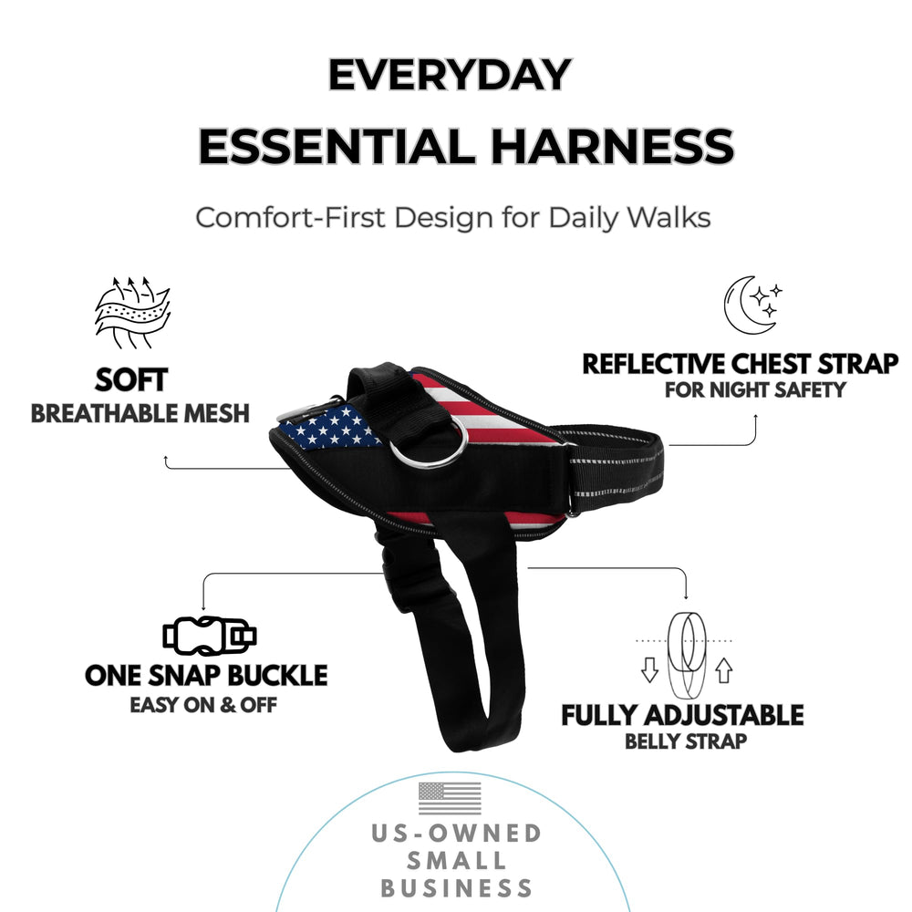 ShawnCo Arnés Esencial con tres anillos, opción de enganche versátil para entrenamiento.