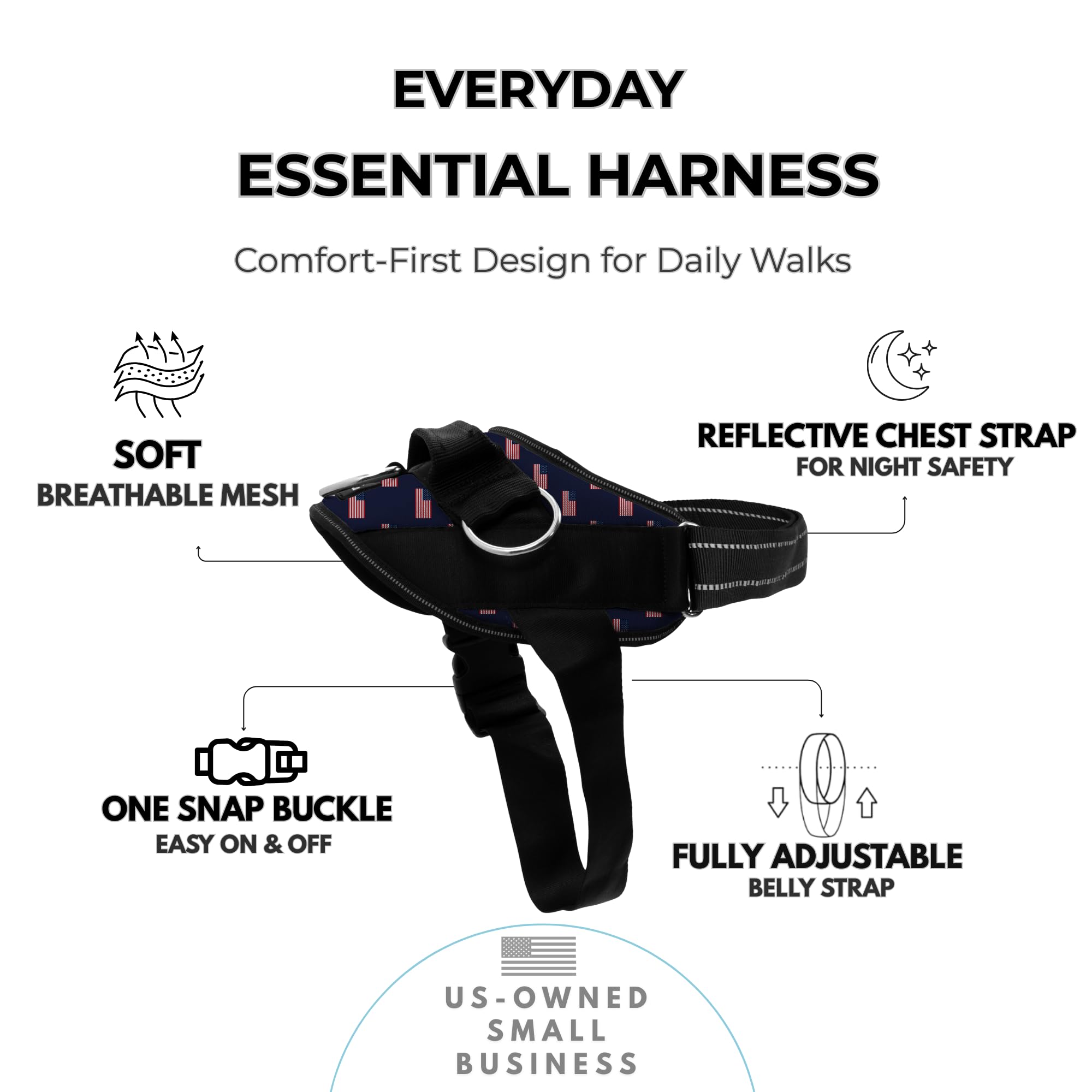 ShawnCo Arnés Esencial con tres anillos para paseos versátiles