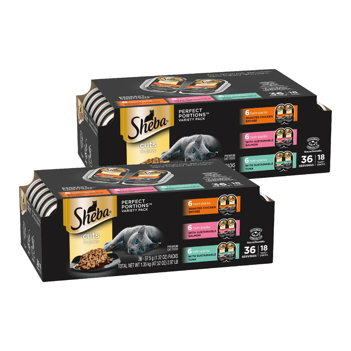 Sheba cortes en salsa pollo asado: porciones jugosas para la alimentación diaria.