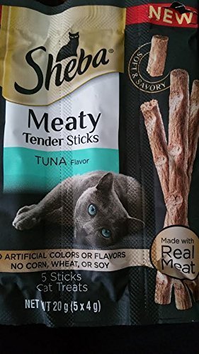Sheba Meaty Tender Sticks sabor atún, tres paquetes para consumo diario