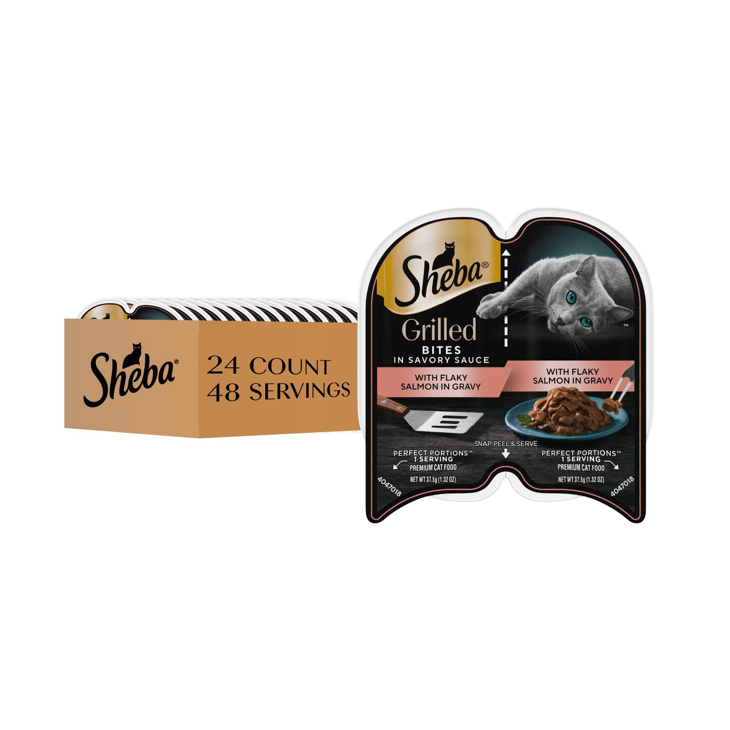 Sheba porciones perfectas grilladas en salsa sabrosa, listas para servir sin desorden.