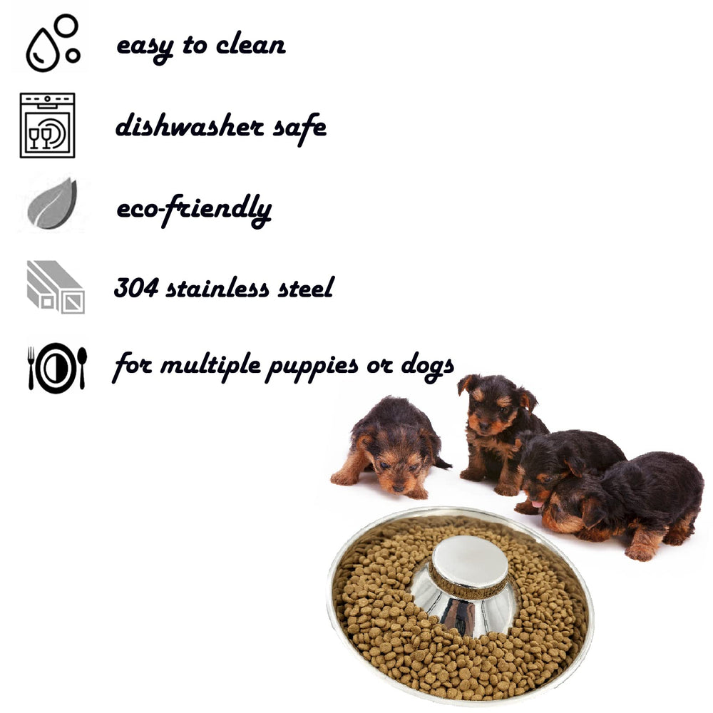 Sheldamy tazón para cachorros, diámetro 11-8 pulgadas, ideal para razas medianas.