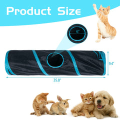 Túnel para gato Sheldamy plegable fácil de guardar tras jugar.