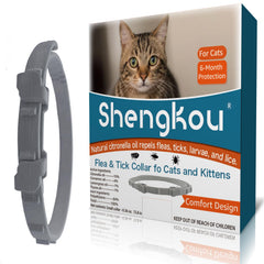 Collar ShengKou antipulgas con aceites esenciales para gatos, protección natural y segura.