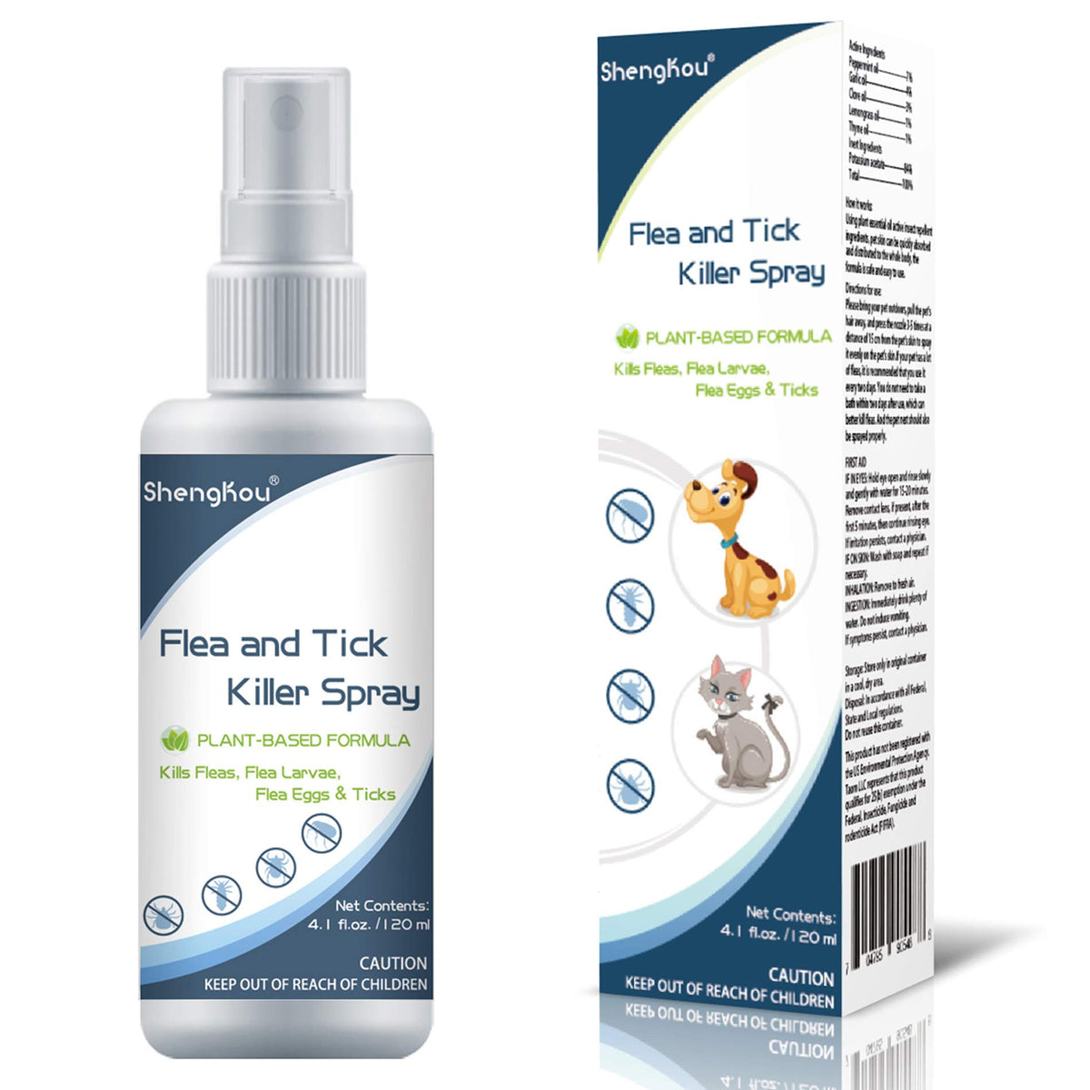 ShengKou spray natural para mascotas repela pulgas