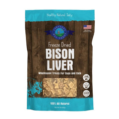 Shepherd Boy Farms hígado de bison liofilizado para perros: sabor intenso y alto contenido proteico.