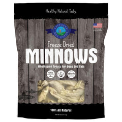 Shepherd Boy Farms Minnows liofilizados, bocaditos proteicos para mascotas.