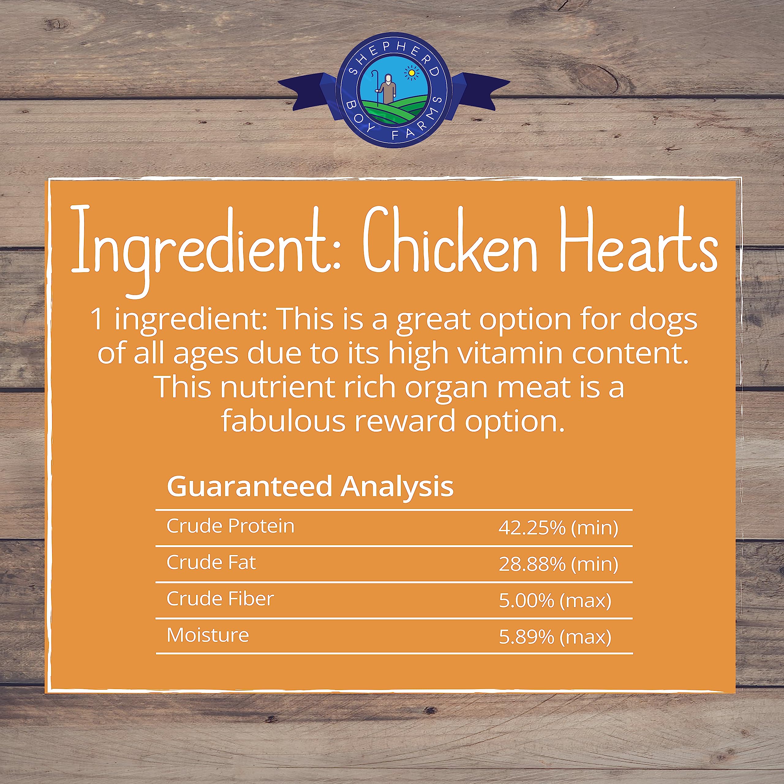 Shepherd Boy Farms pollo corazón ingrediente único: opción limpia sin aditivos
