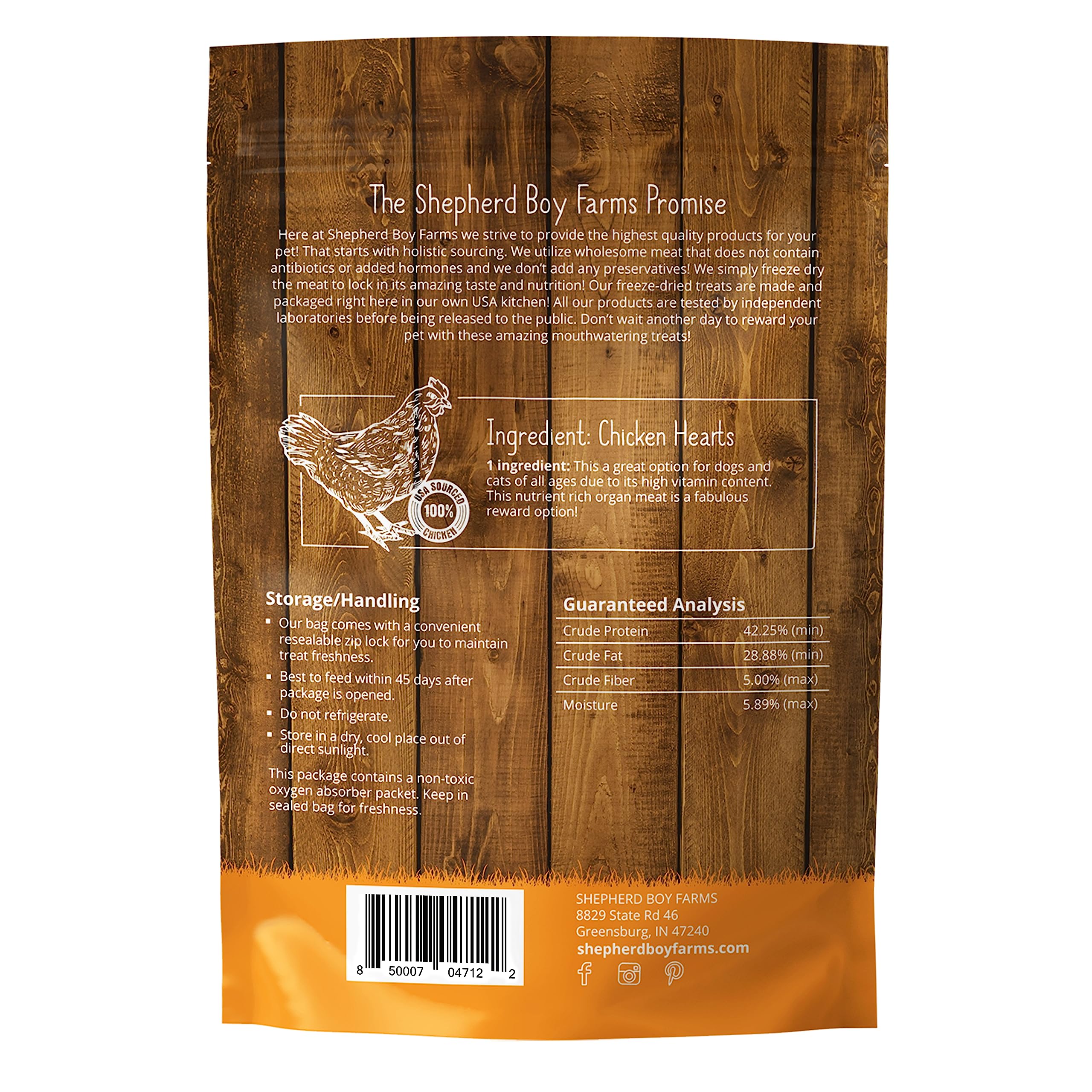 Shepherd Boy Farms pollo corazón snack gato: sabor natural para felinos curiosos