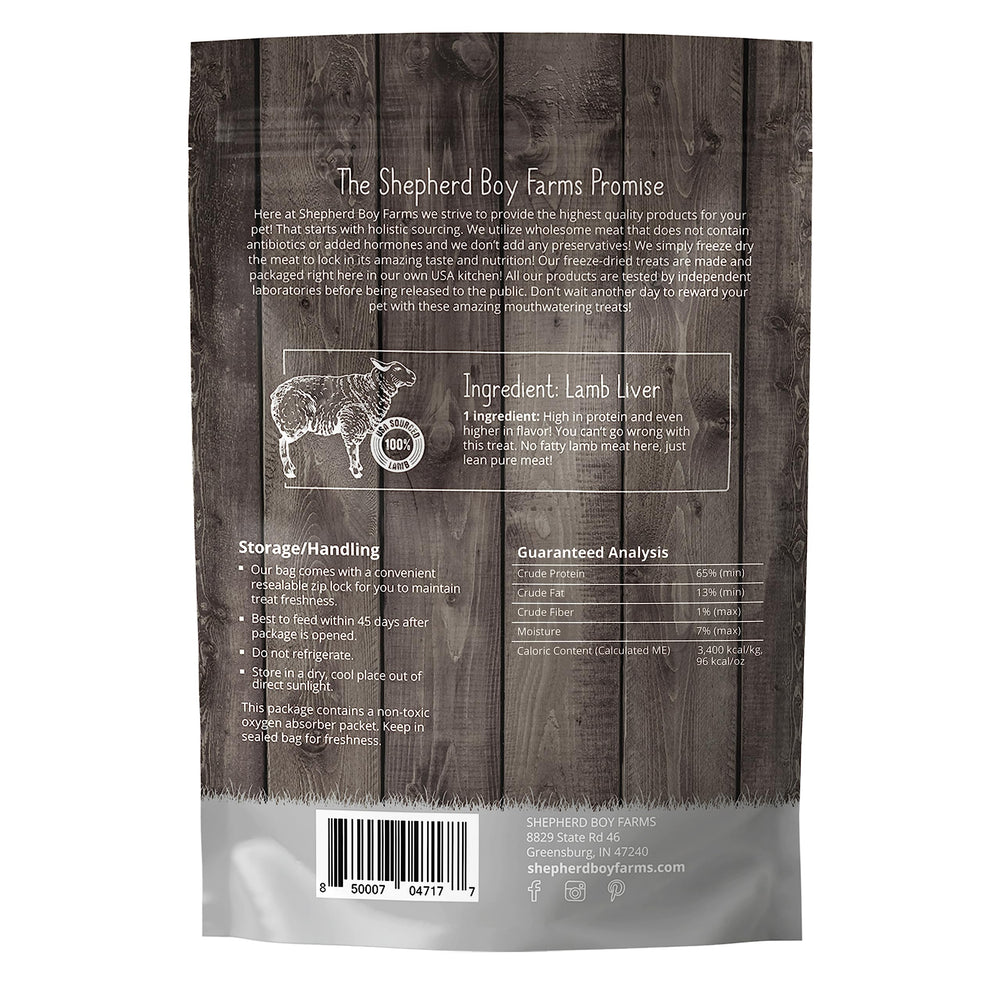 Formato de 85 g de Shepherd Boy Farms, listo para merienda o entrenamiento.