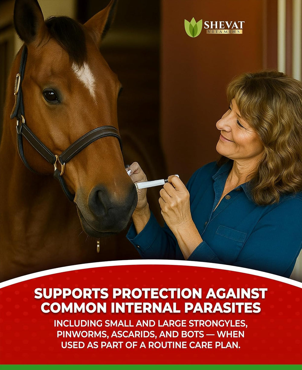 Jeringa prellenada SHEVAT VITAMINS facilita la dosificación para caballo