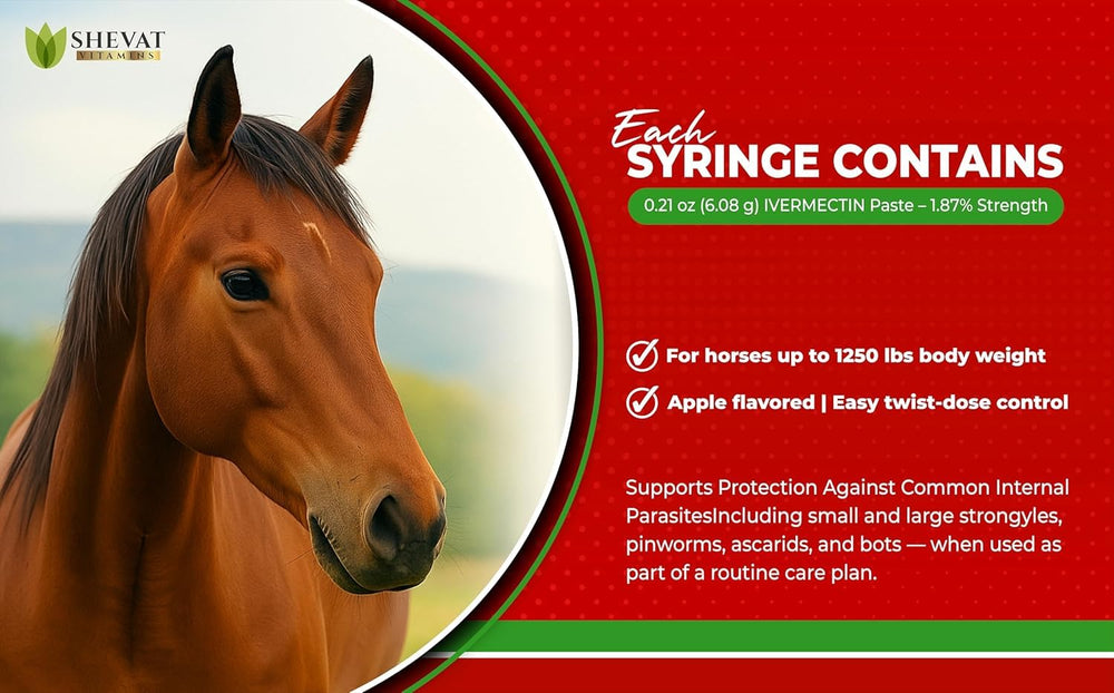 Calibración por peso de SHEVAT VITAMINS para caballos hasta 1250 lb