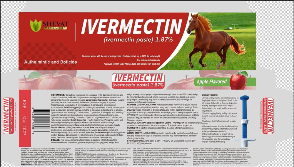 Empaque práctico de SHEVAT VITAMINS para uso en establo