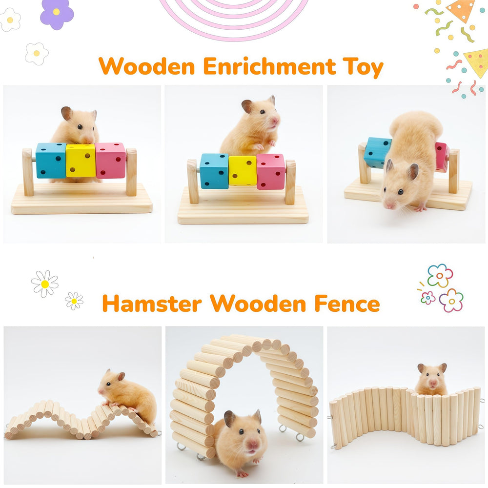 SHIBADOU cerca de madera para hamster, delimita zonas dentro de la jaula