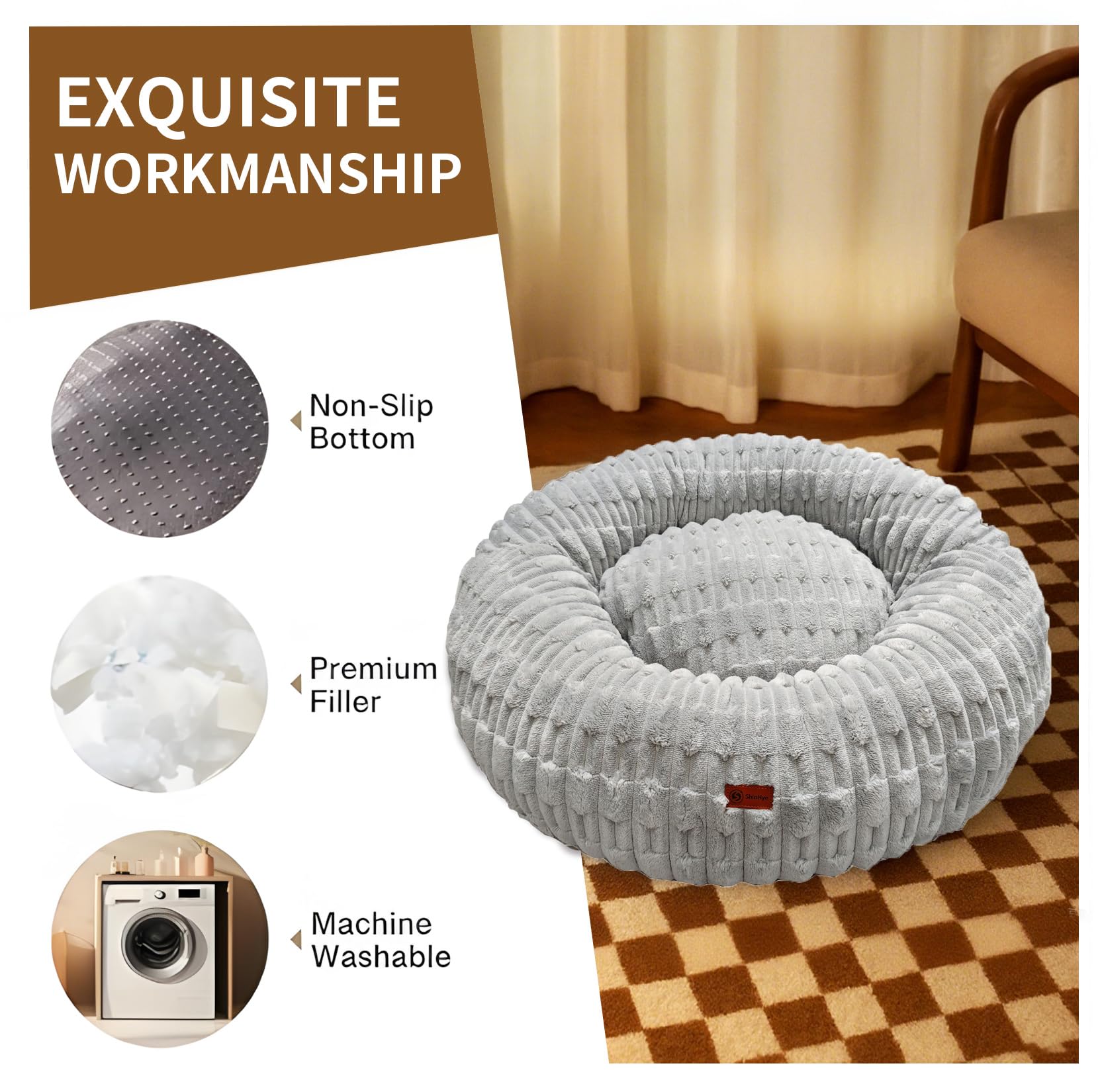 ShinHye cama con borde elevado, soporte para cuello y cabeza relajada.