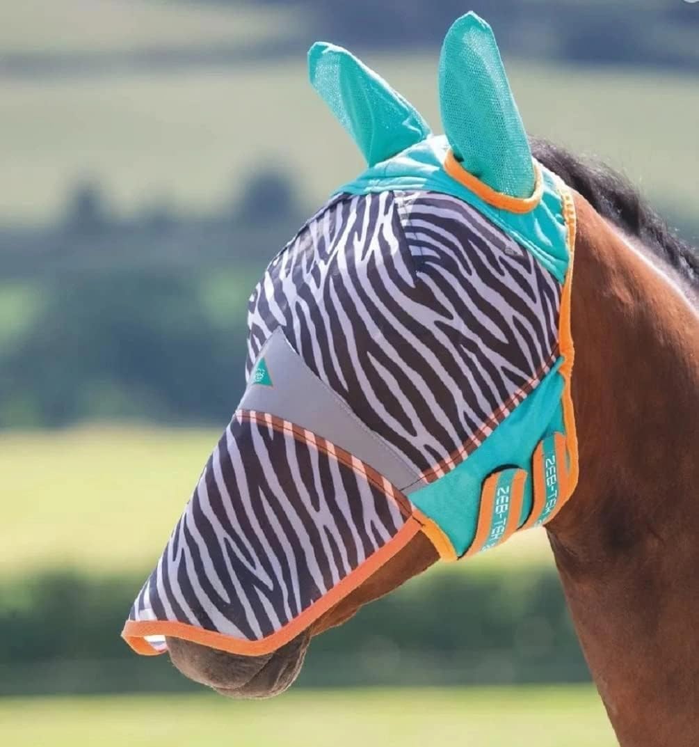 Shires máscara moscas para caballos pequeños, diseño ligero y ajuste ajustable.