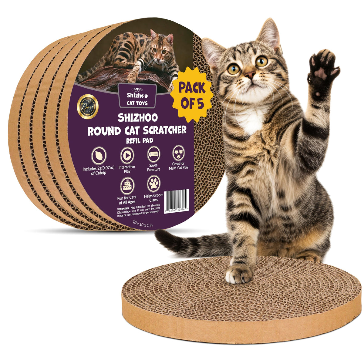 Shizhoo: almohadillas de repuesto para rascar gatos en juego activo.