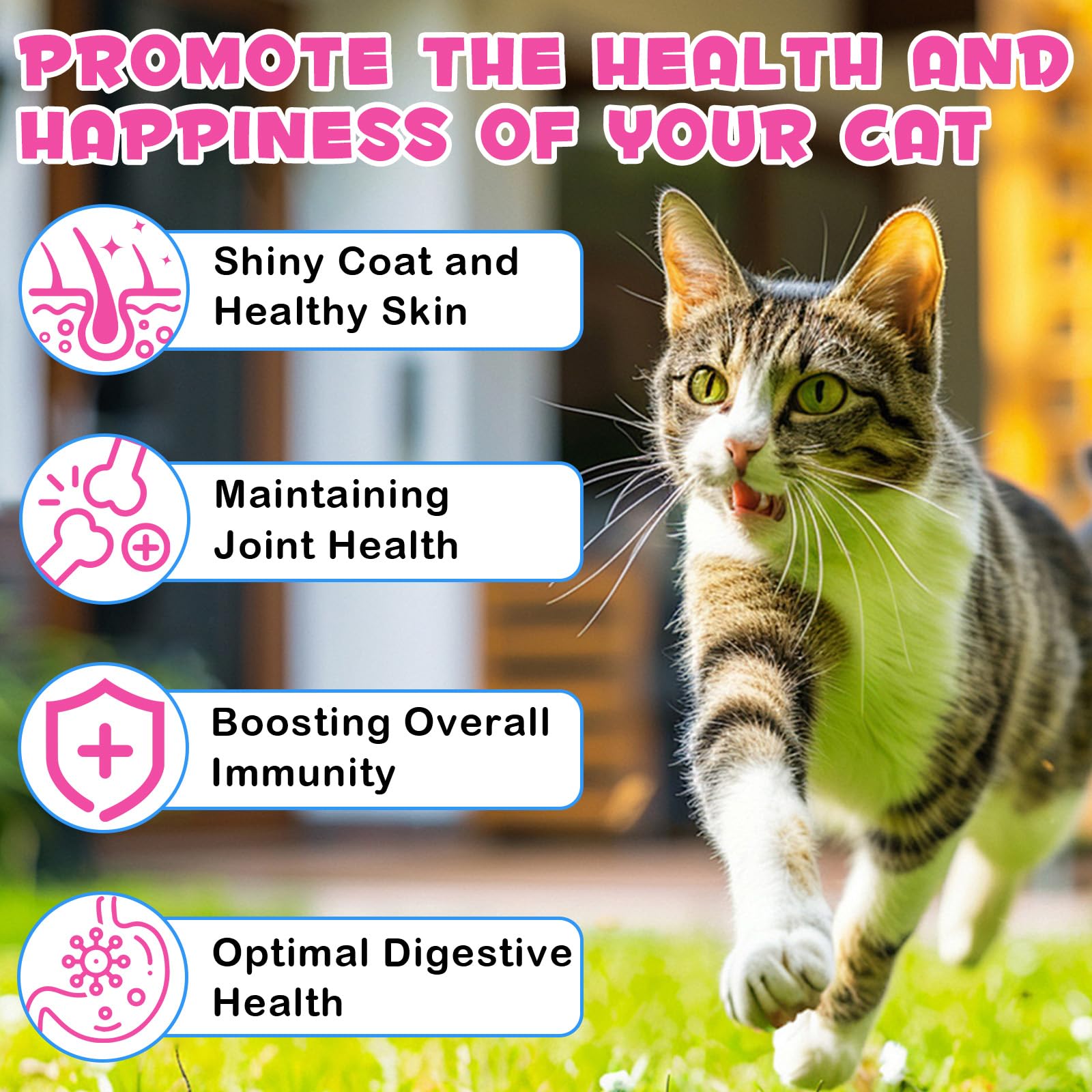 Shuangjia Colágeno para Gatos, calma la irritación de piel con jengibre