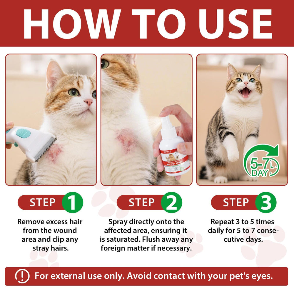 Shuangjia atomizador para zonas irritadas en gatos, dermatitis suave y apoyo a la higiene diaria.