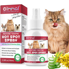 Shuangjia atomizador para zonas irritadas en gatos, envase frontal, aplicación suave para irritaciones.