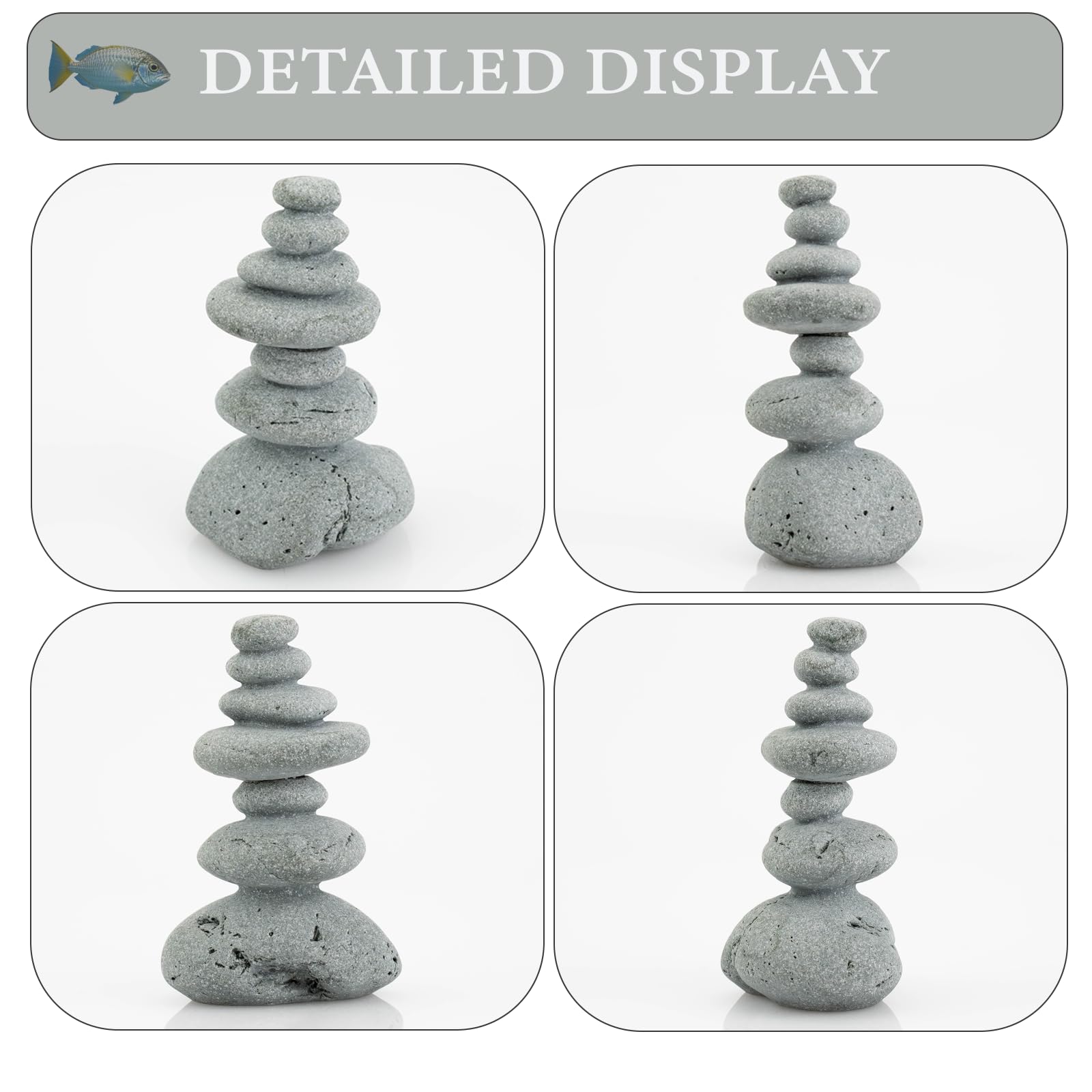 SiissaPeksid piedras zen para estantería u oficina acabado natural sereno