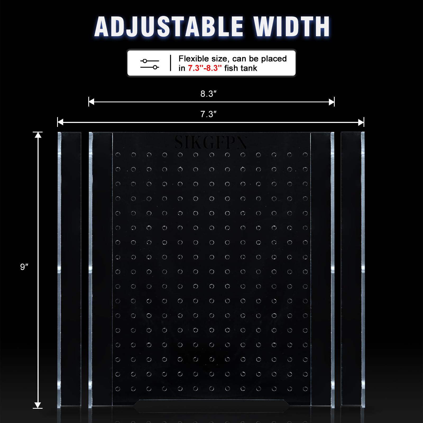 Divisor para acuario, altura de 9 pulgadas para separación estable.
