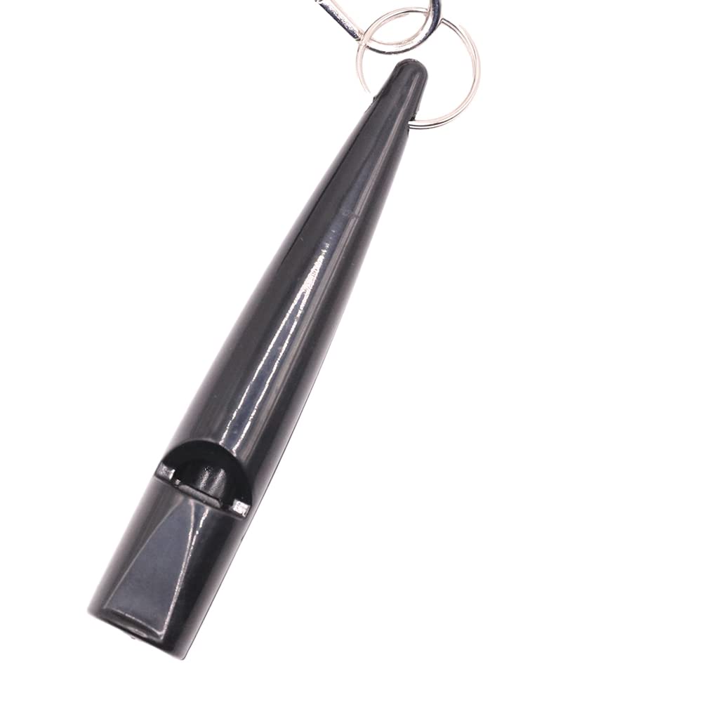 Silbato para perros, color negro: estilo discreto para uso diario.