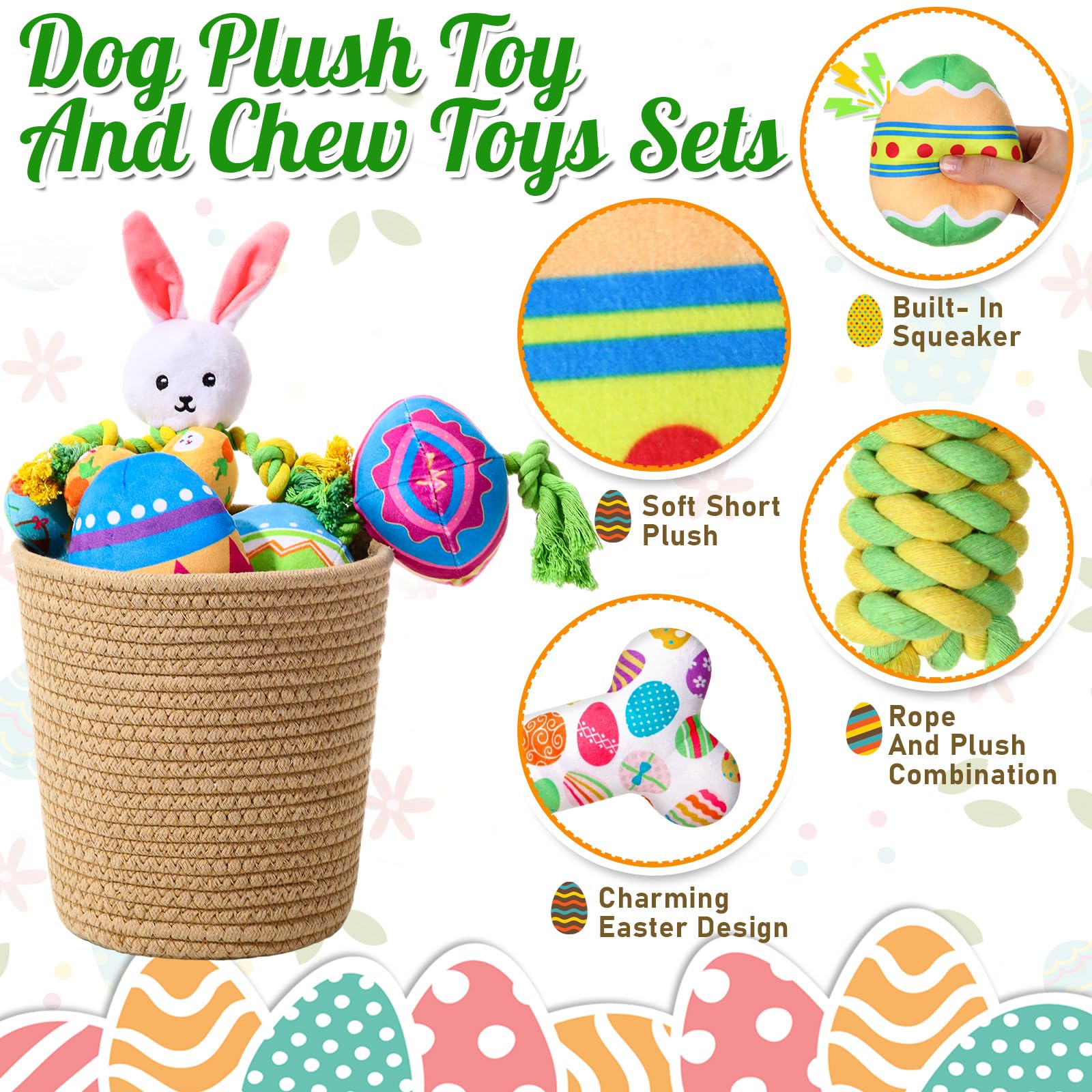 SilTriangle Juguete peluche conejo Pascua, suave y duradero para juegos