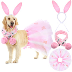 SilTriangle orejas de conejo en diadema para perros, ideal para fotos festivas.