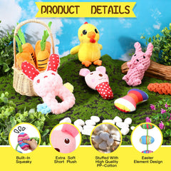 SilTriangle zanahoria-pascua peluche chirriante, divertido para juegos interactivos.