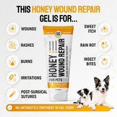 Aplicación del gel con miel de Manuka para irritaciones de piel.