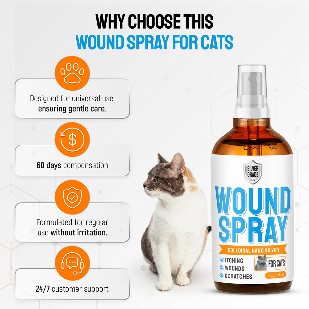 SILVER GRADE spray gatos - cuidado de irritaciones y rasguños de forma segura.