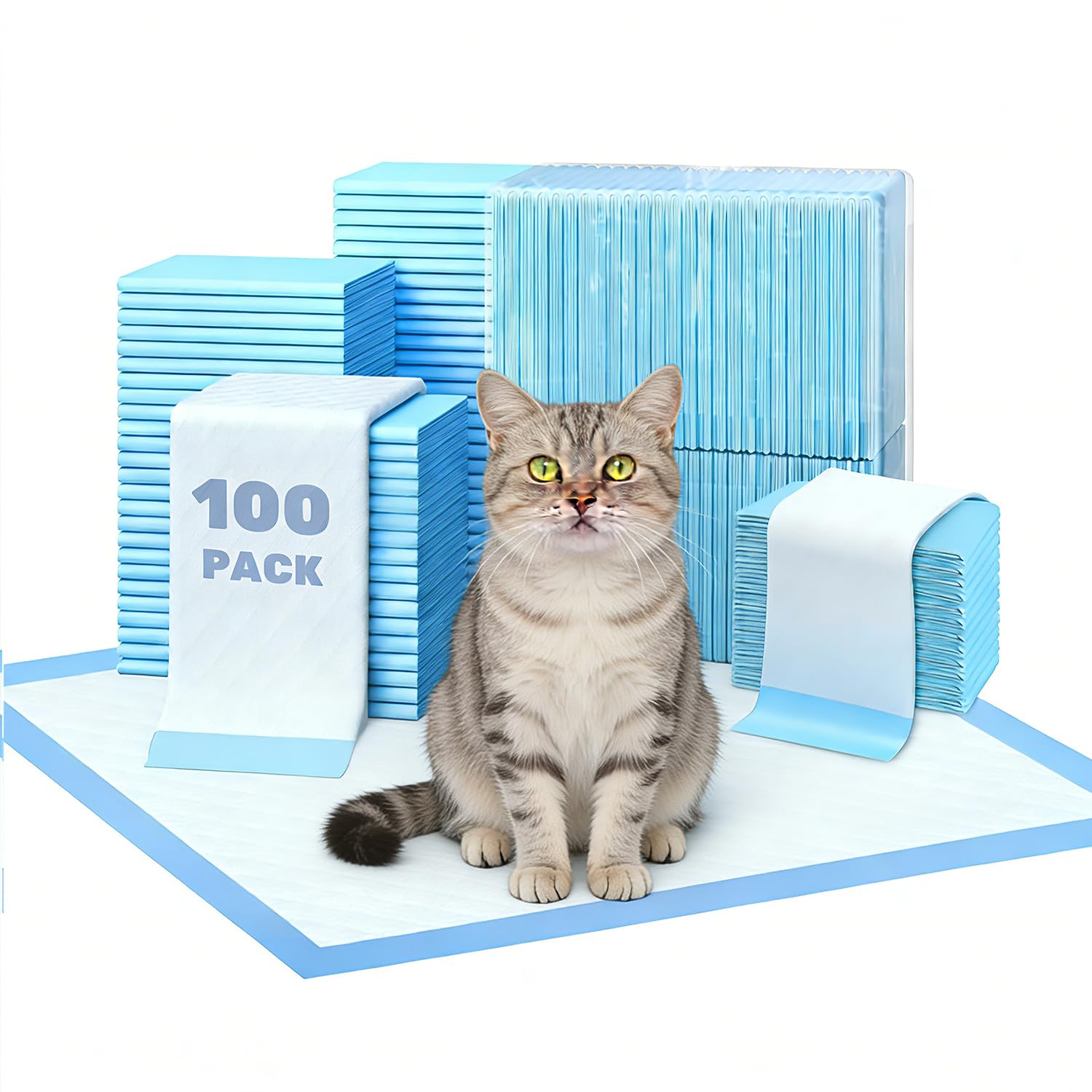 Simple Deluxe: almohadillas para gatos 22x22, 100 uds, tamaño ideal para bandejas