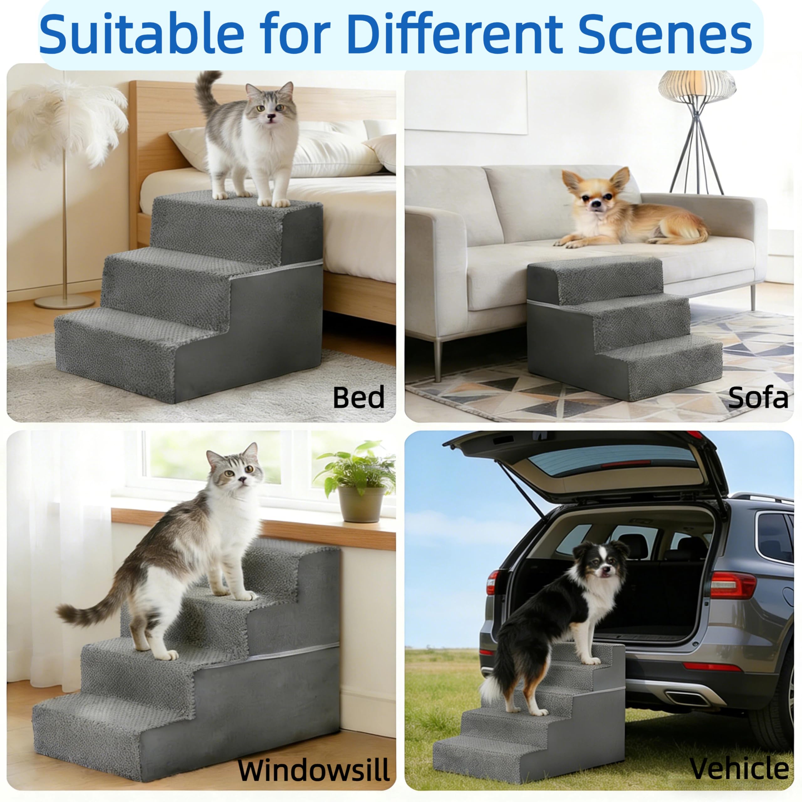 Simple Deluxe escalera plegable para perros, ideal para viaje.