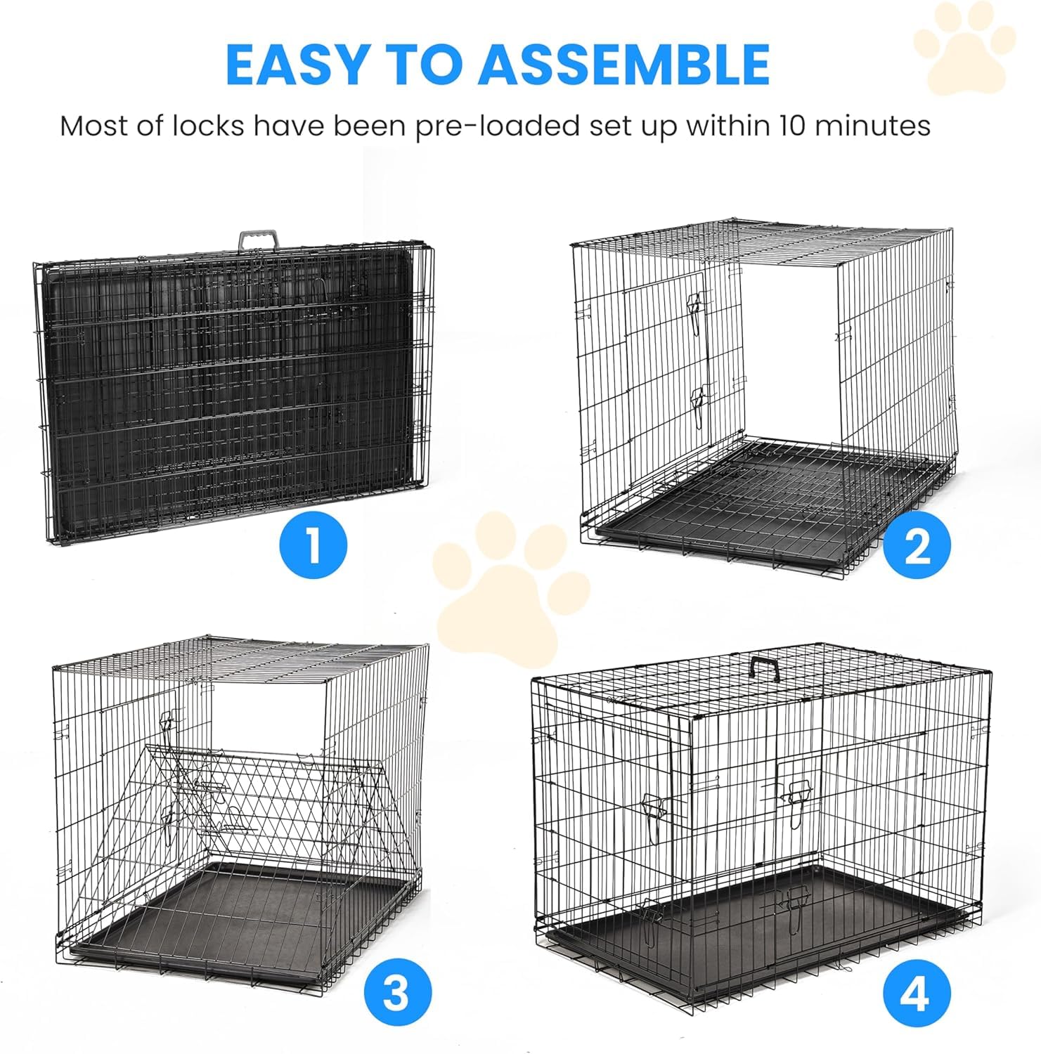 Simple Deluxe jaula con dos puertas, acceso fácil para tu mascota durante el entrenamiento.