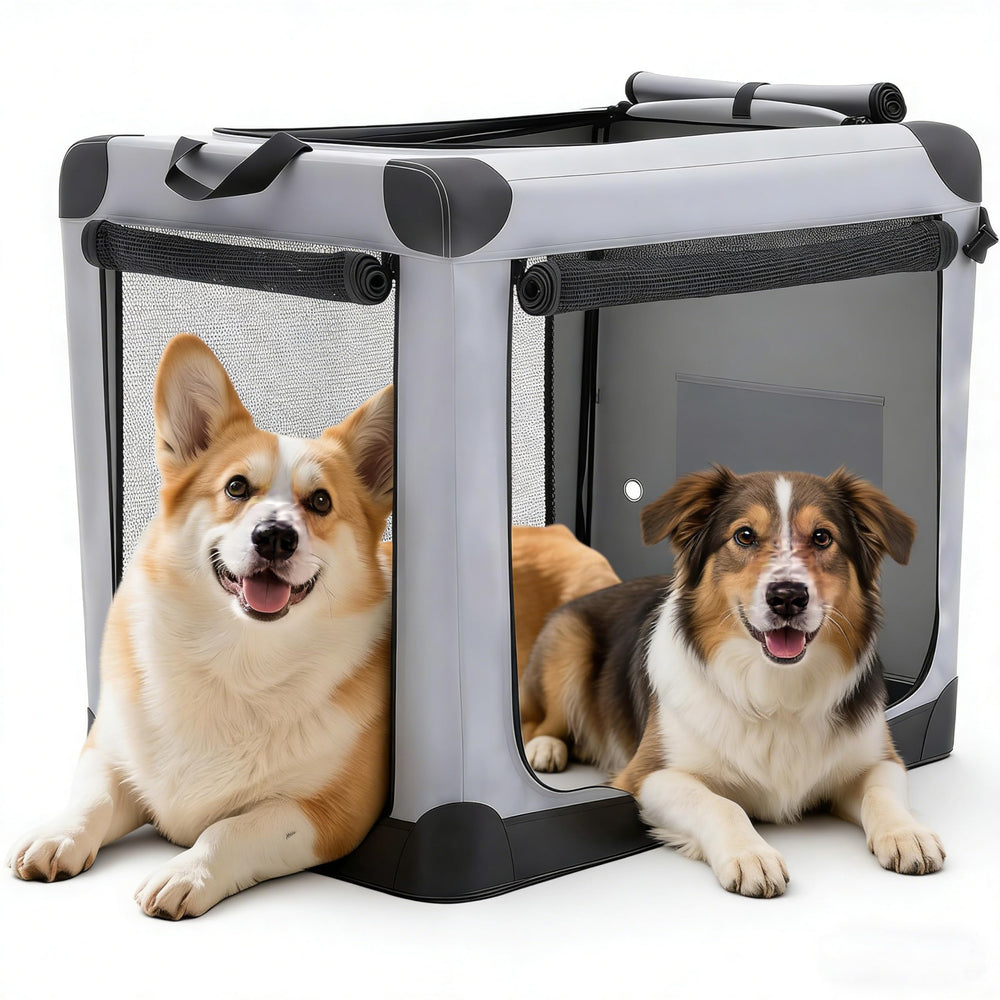 Simple Deluxe jaula para perros con ventana de malla duradera, ideal para viajar