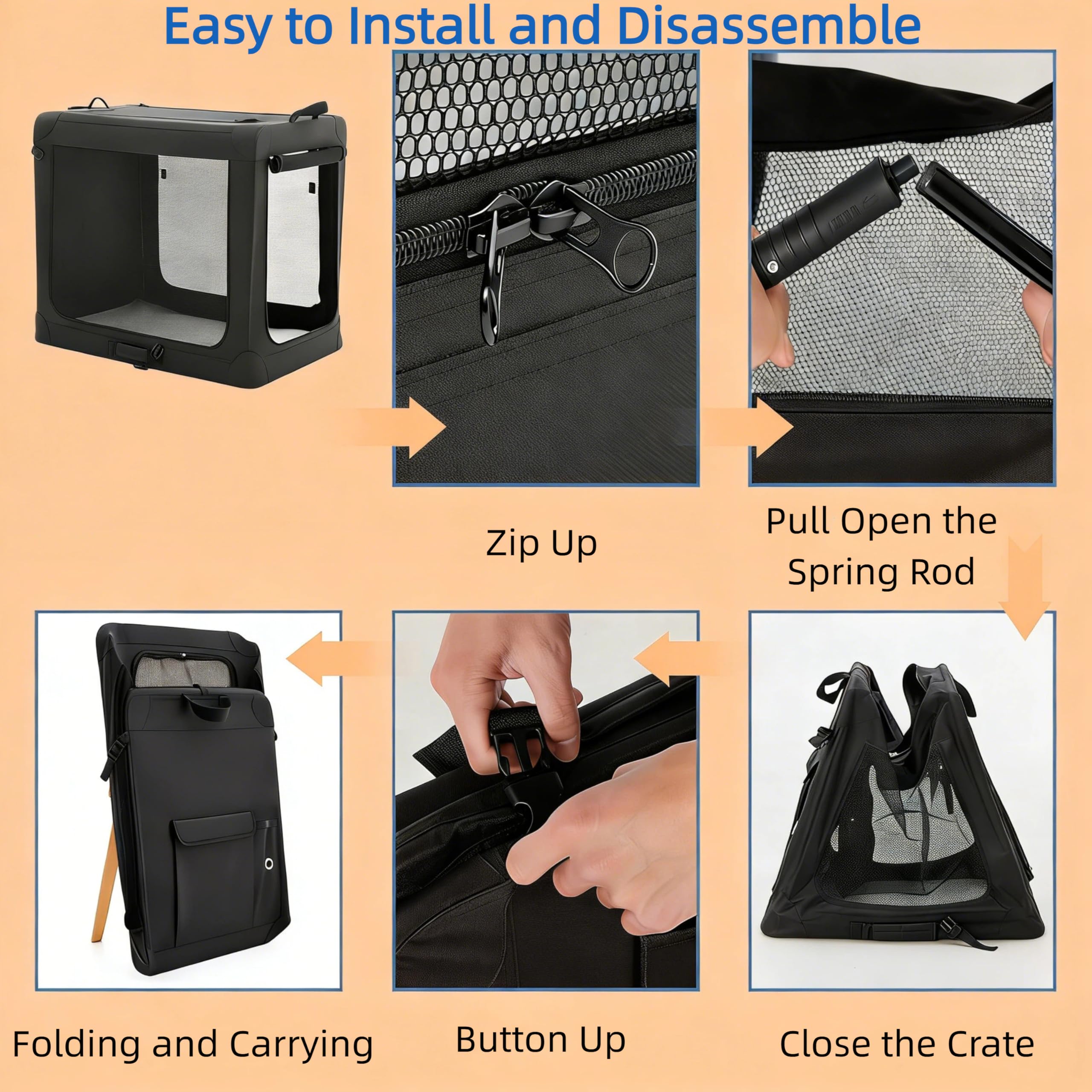 Simple Deluxe jaula portátil con asa para transporte cómodo