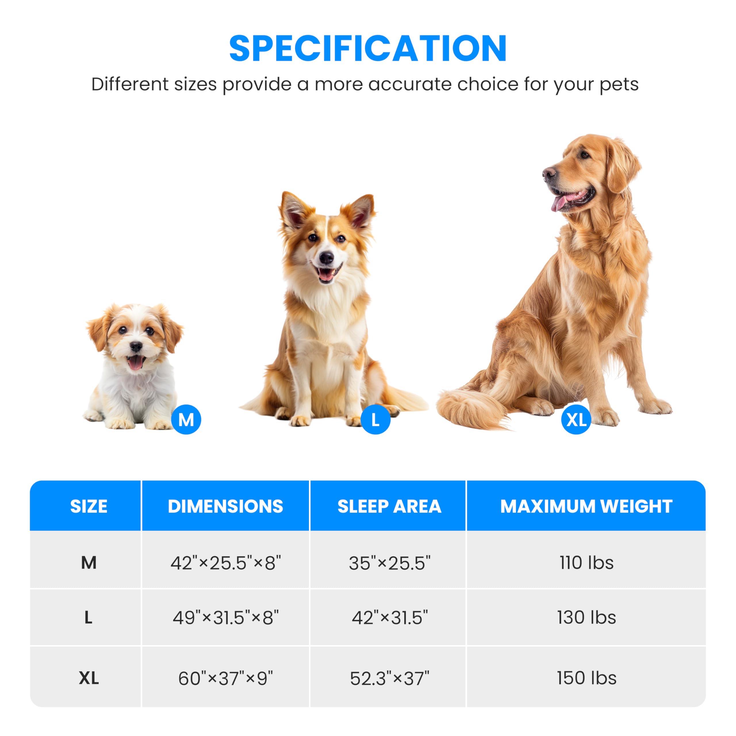 Simple Deluxe plataforma para perros de hasta 110 lb con soporte estable
