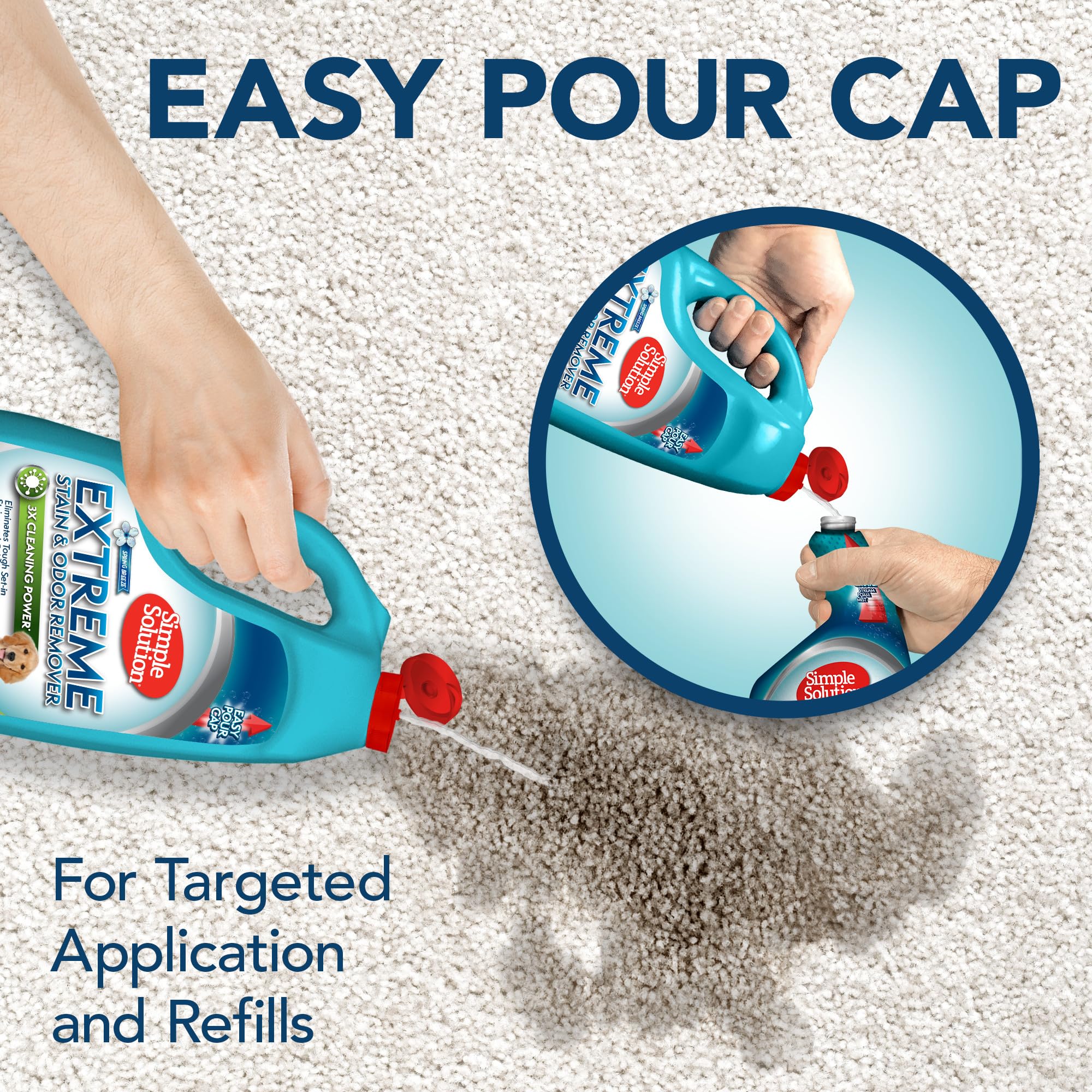 Simple Solution para perros y gatos, elimina manchas y olores de mascotas.