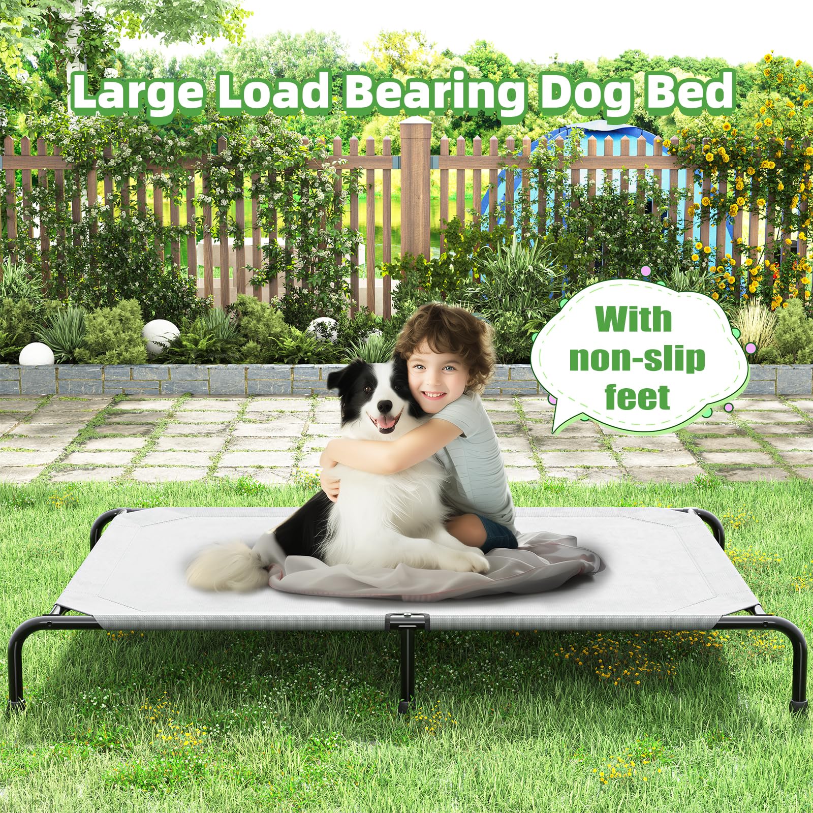 Simple Trending cama elevada para perros grandes, fácil limpieza