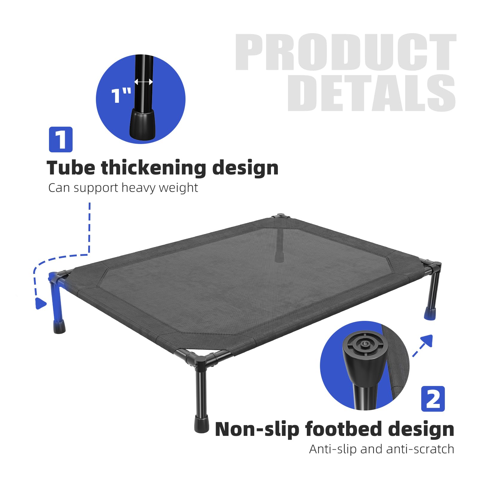Simple Trending cama elevada apta para exterior, resistente a la intemperie.