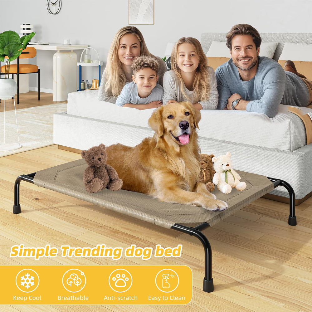 Cama Simple Trending para exterior, vista lateral ideal para descanso fresco al aire libre.