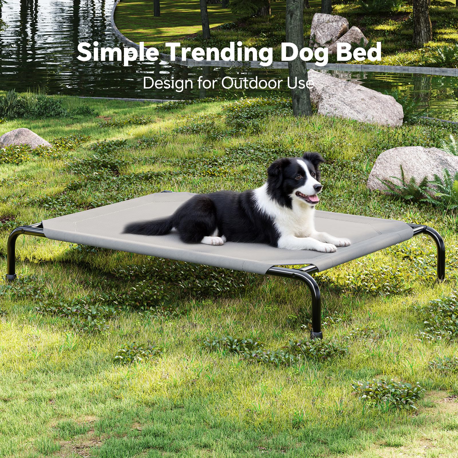 Simple Trending cama elevada XL, limpieza fácil con agua o paño