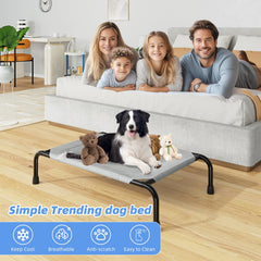 Simple Trending cama con malla transpirable, mantiene a tu mascota fresca durante el día.
