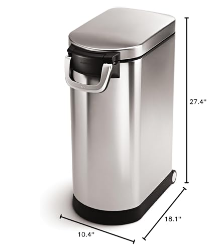 simplehuman acabado cepillado en acero inoxidable, resistente a huellas