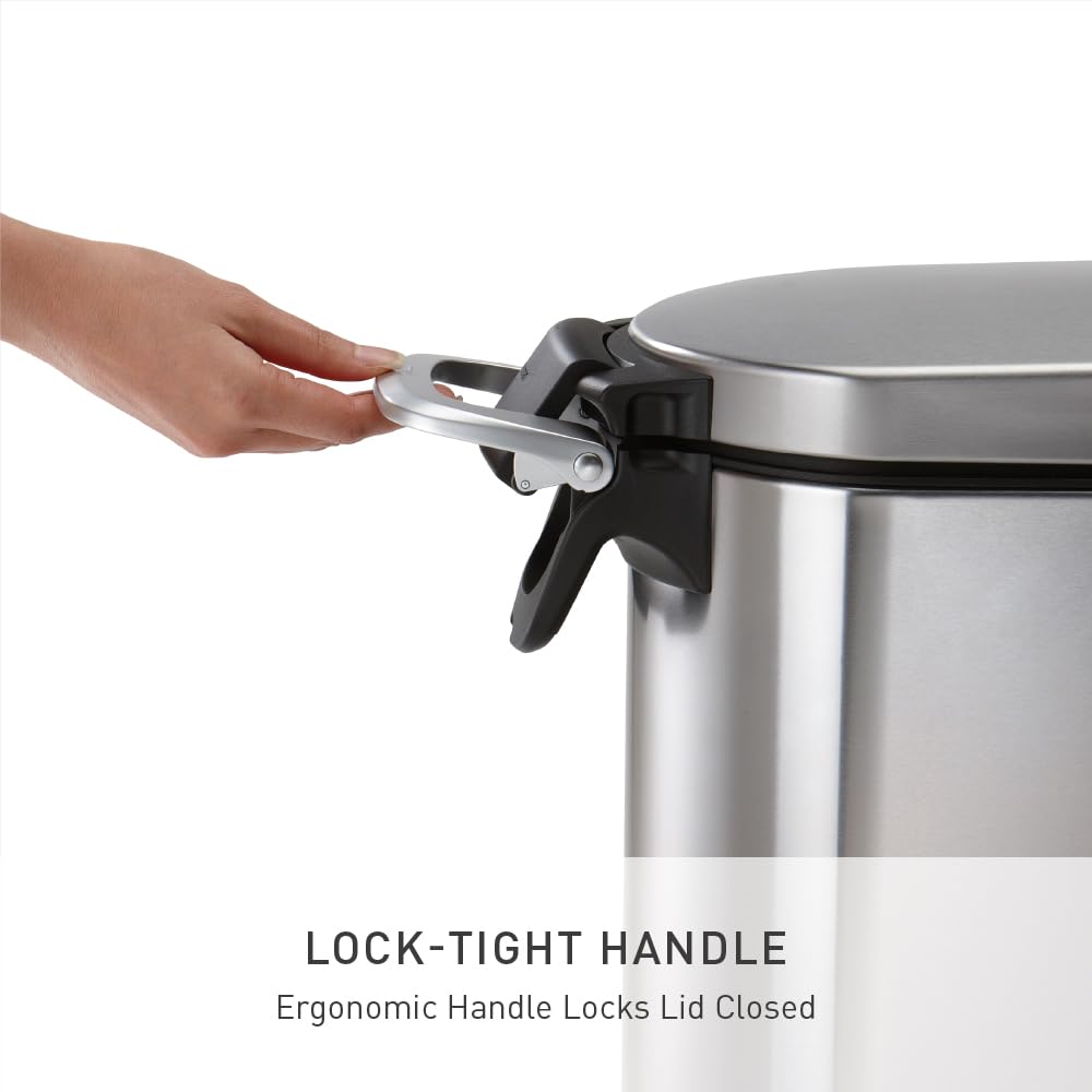 simplehuman mango ergonómico con cierre para evitar acceso de mascotas