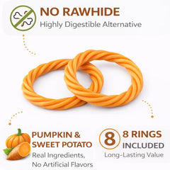 No Rawhide: textura estriada que facilita la limpieza dental durante la masticación.