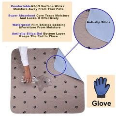 Guantes de grooming SincoPet para cachorros, útiles para cepillado suave.