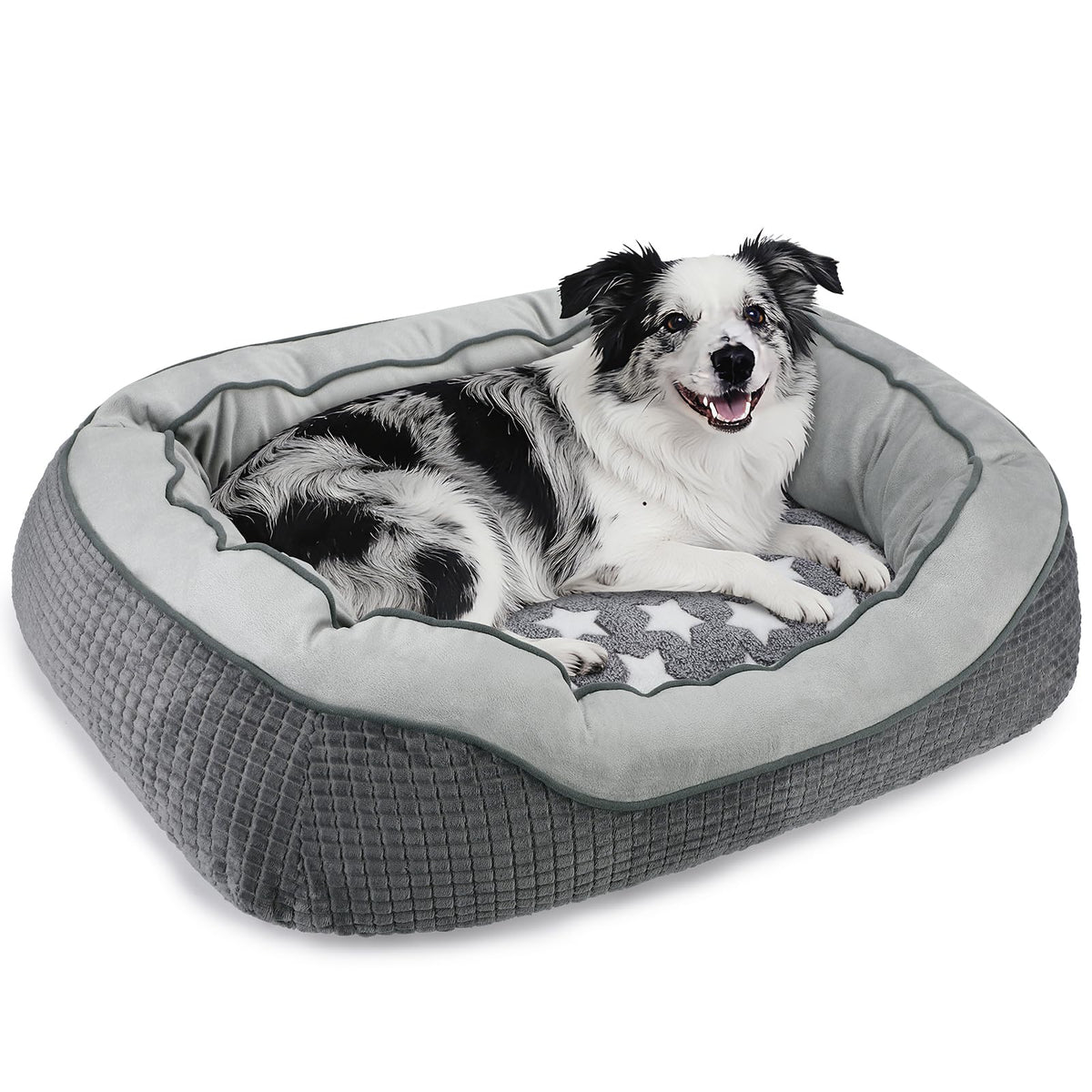 Cama SIWA MARY exterior flannel gris para confort diario.
